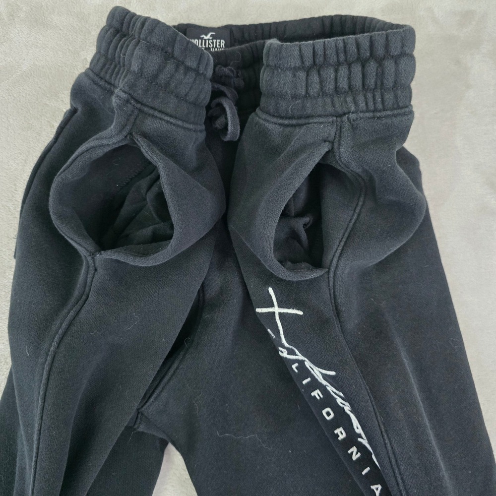 Hollister Must-Have Collection Black Jogger Sweatpants Mens Medium Script Logo - Picture 4 of 6
